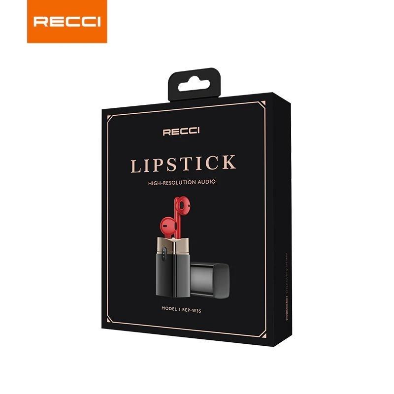 Recci Lipstick Wireless Earphones REP-W35 Red